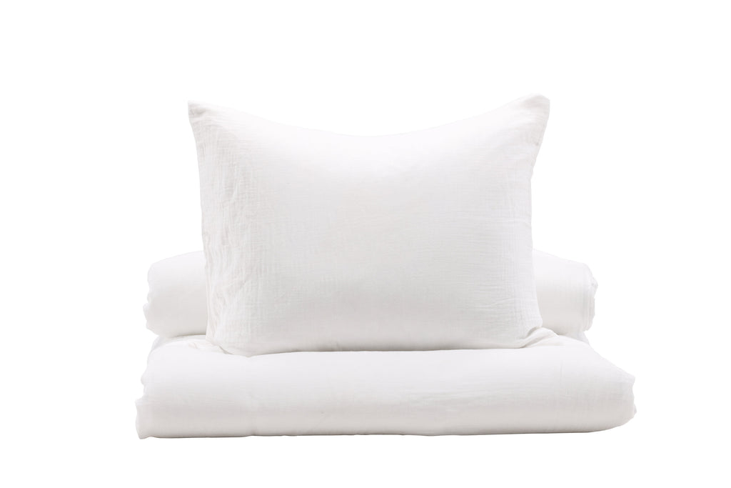 Mila påslakanset 200x150 + 50x60 cm vit bomullsmuslin