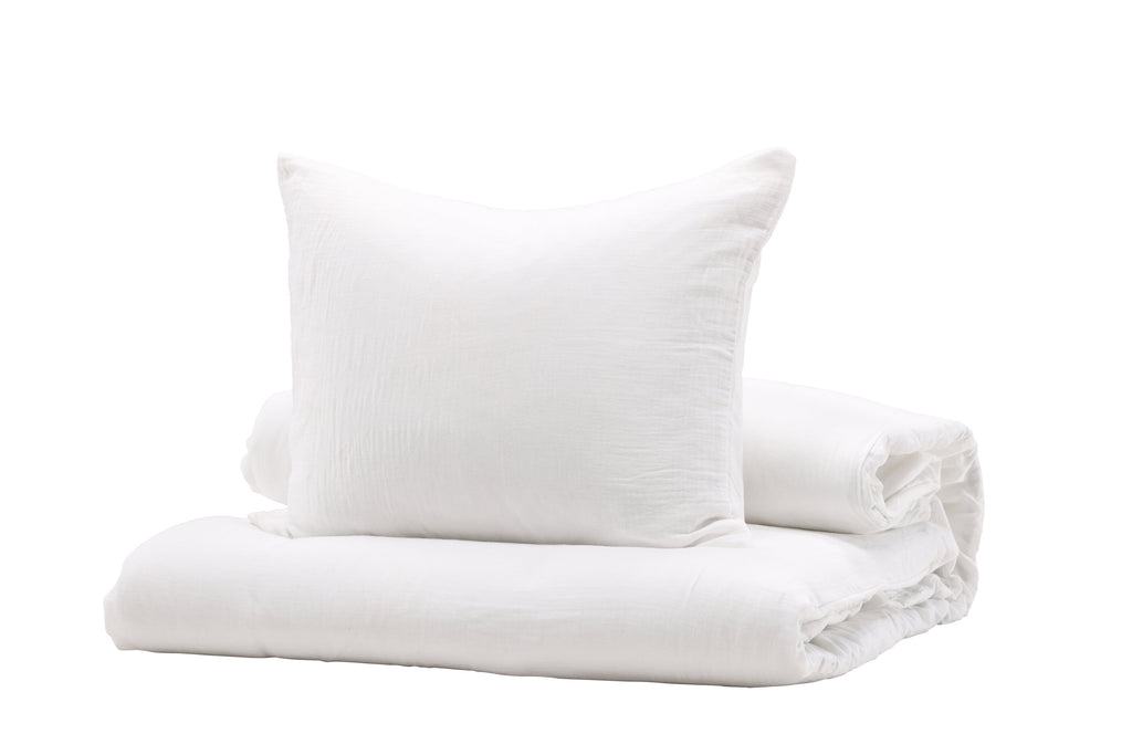 Mila påslakanset 200x150 + 50x60 cm vit bomullsmuslin