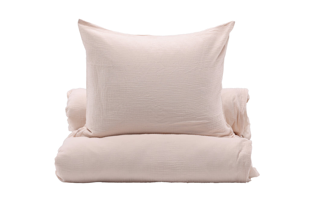 Mila påslakanset 200x150 + 50x60 cm ljusrosa bomullsmuslin
