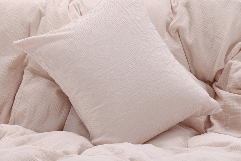 Mila påslakanset 200x150 + 50x60 cm ljusrosa bomullsmuslin