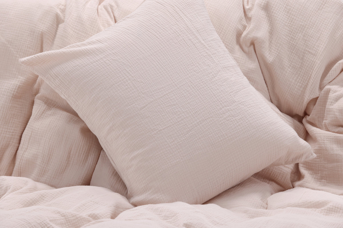 Mila påslakanset 200x150 + 50x60 cm ljusrosa bomullsmuslin
