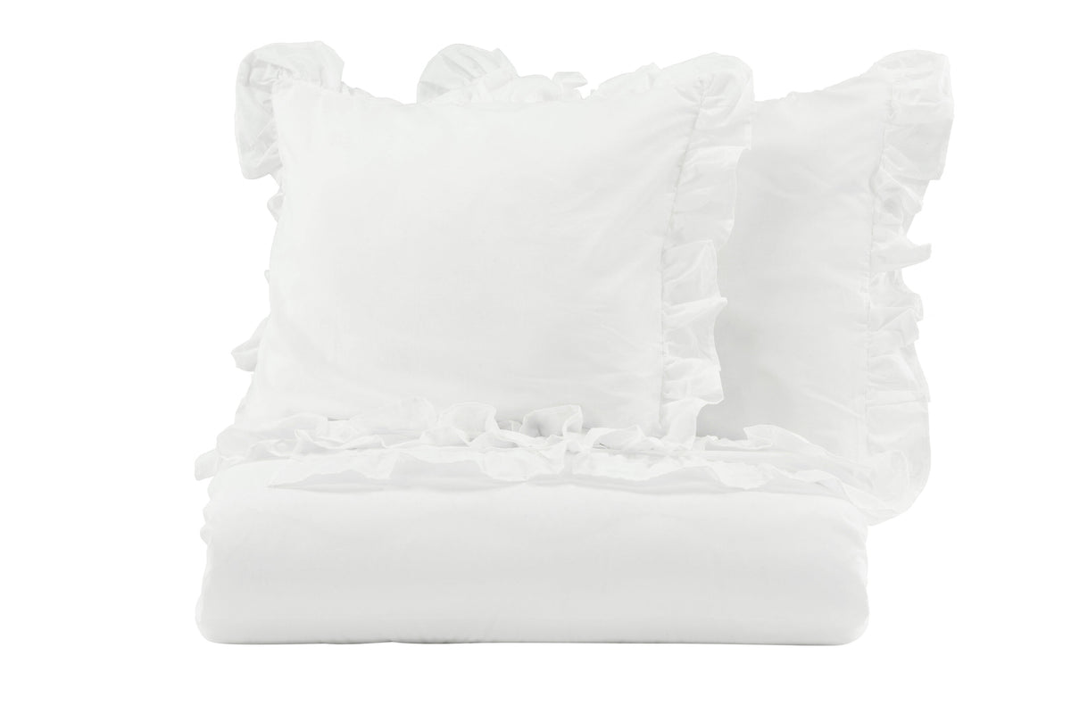 Levi påslakanset med volang 240x220 cm vit bomull