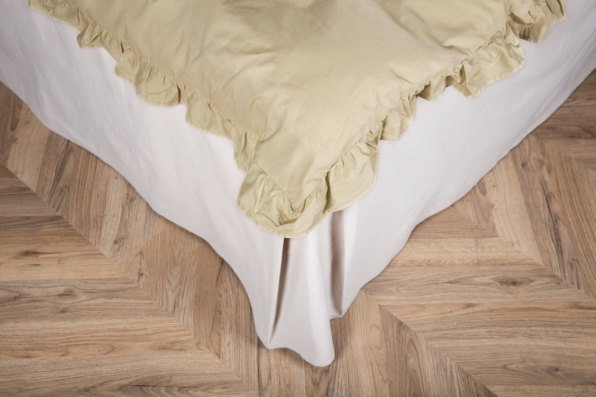 Levi påslakanset med volang 240x220 cm ljusgul bomull