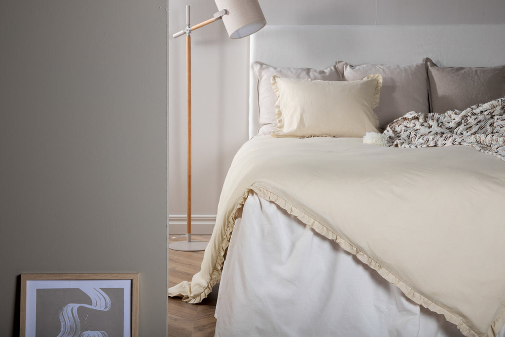 Lias påslakanset 150x200 cm beige bomull