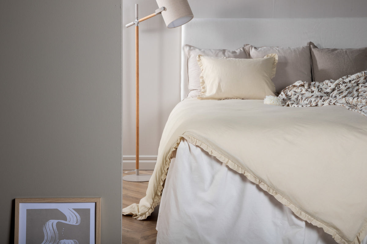 Lias påslakanset 150x200 cm beige bomull