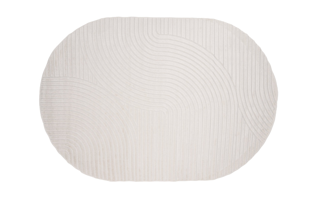 Vince Solar oval matta 340x240 cm vit