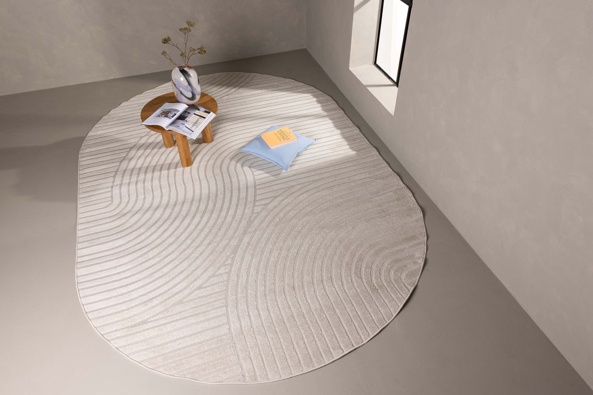 Vince Solar oval matta 340x240 cm vit