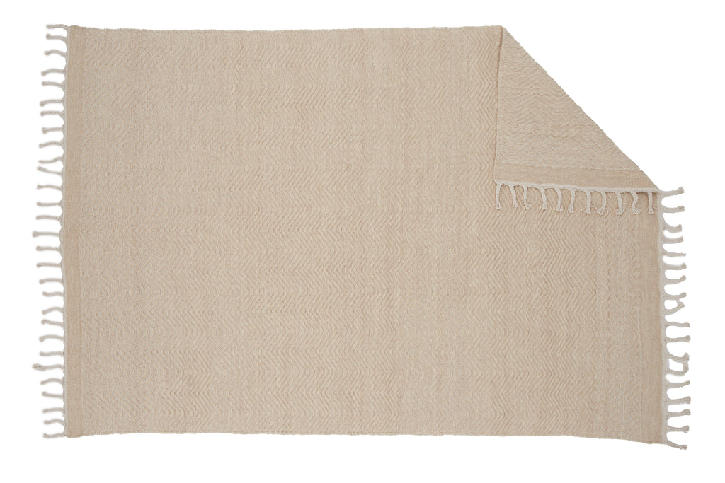 Loke matta i ull- och bomullsblandning 160x230 cm vit/beige