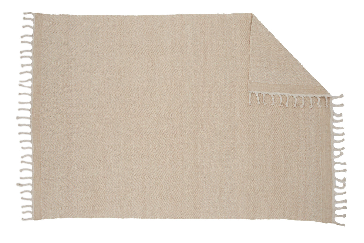 Loke matta i ull- och bomullsblandning 160x230 cm vit/beige