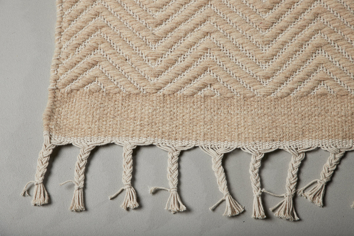 Loke matta i ull- och bomullsblandning 160x230 cm vit/beige