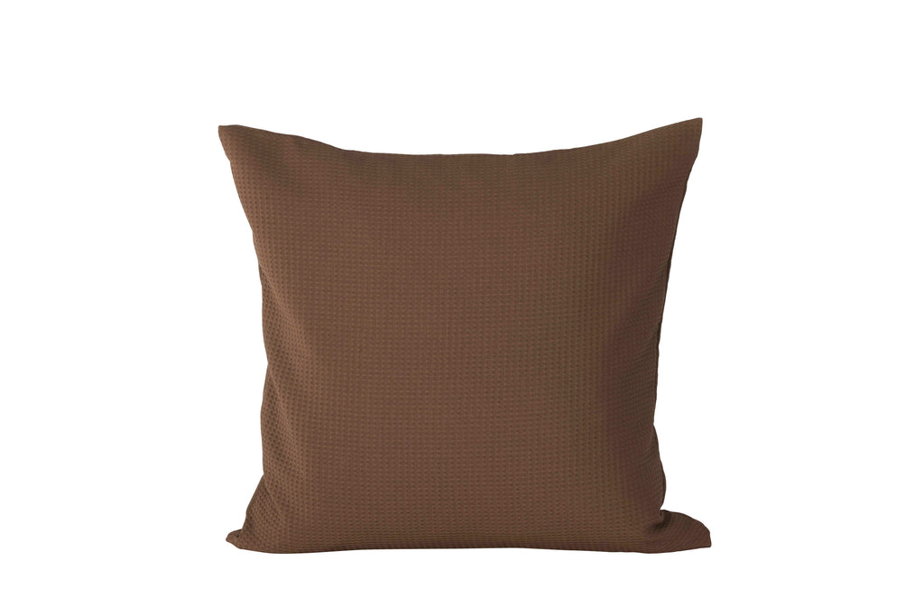 Celine kuddfodral 50x50 cm mörkbrun våffelvävd polyester