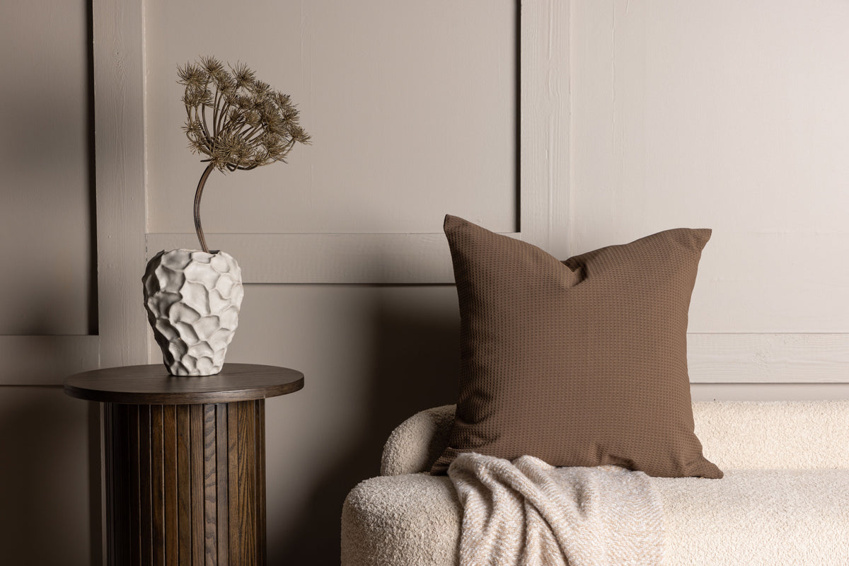 Celine kuddfodral 50x50 cm mörkbrun våffelvävd polyester