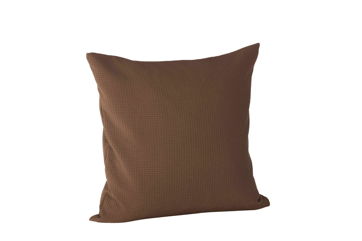 Celine kuddfodral 50x50 cm mörkbrun våffelvävd polyester