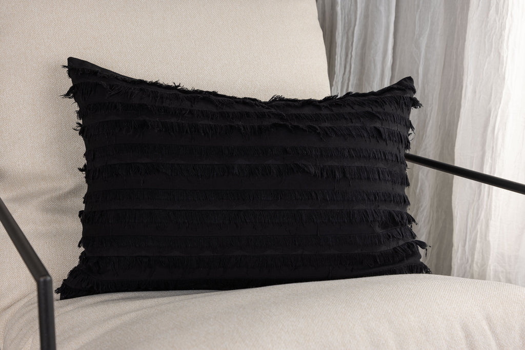 Edith kuddfodral 40x60 cm svart bomull