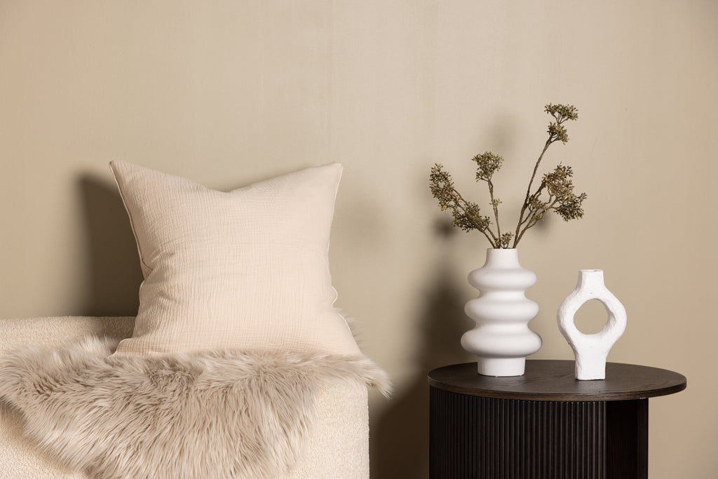 Tyra kuddfodral 60x60 cm beige bomullsmuslin