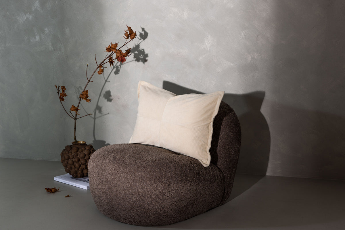 Lykke kuddfodral 40x60 cm i beige präglad sammet