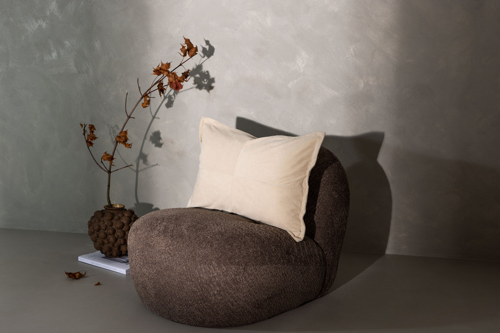 Lykke kuddfodral 40x60 cm i beige präglad sammet