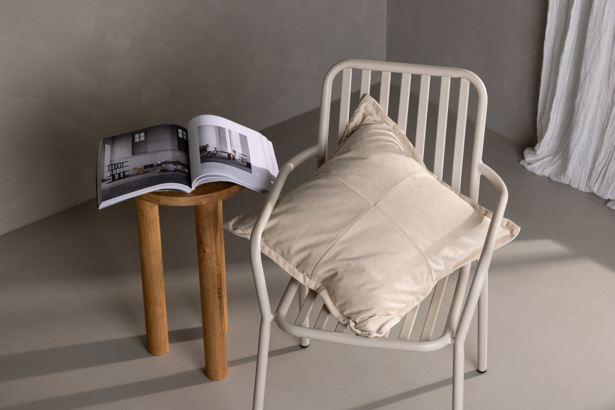 Lykke kuddfodral 50x50 cm i beige präglad sammet