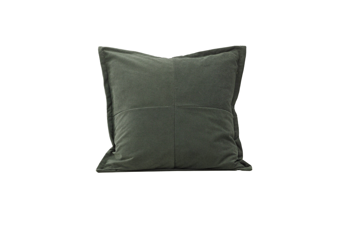 Lykke kuddfodral 50x50 cm i mörkgrön präglad sammet