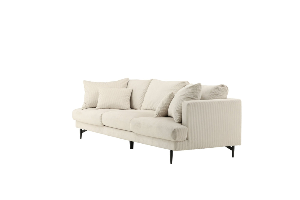 Sofia 3-sitssoffa svart med beige manchester