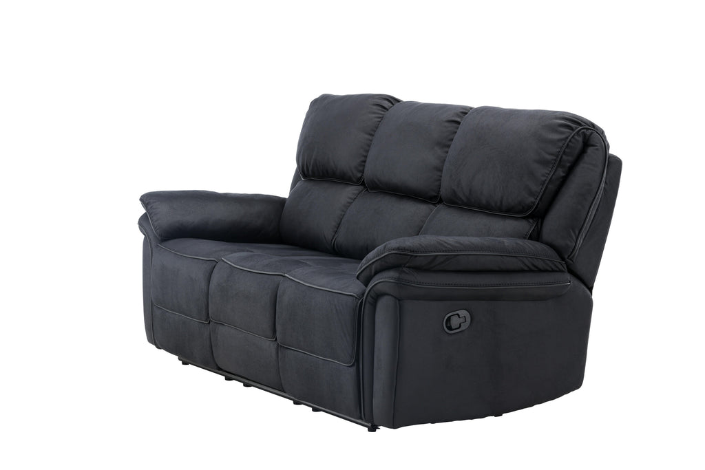 Saranda fällbar 3-sitssoffa svart mikrofiber