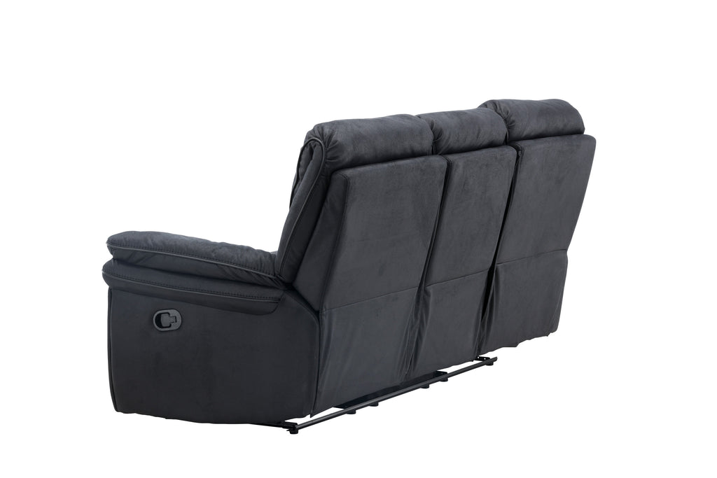 Saranda fällbar 3-sitssoffa svart mikrofiber