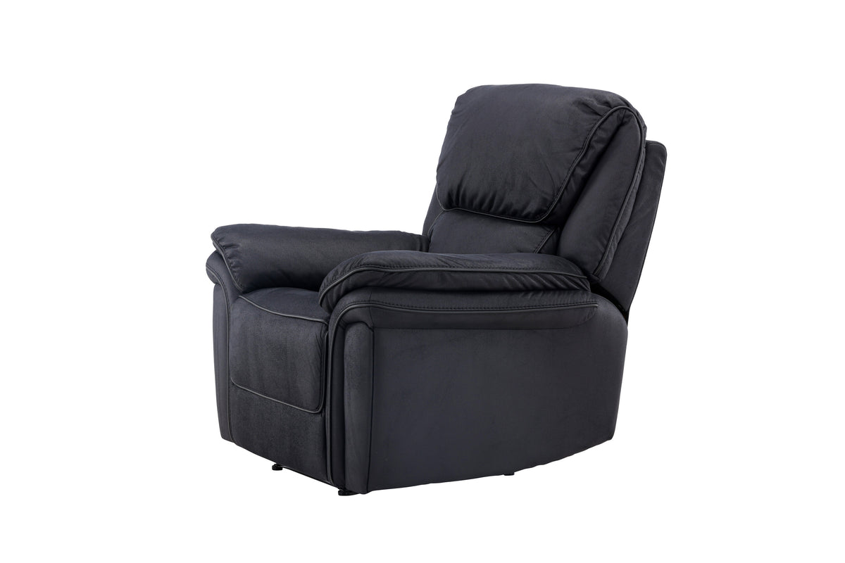 Saranda ställbar fåtölj i svart mikrofiber