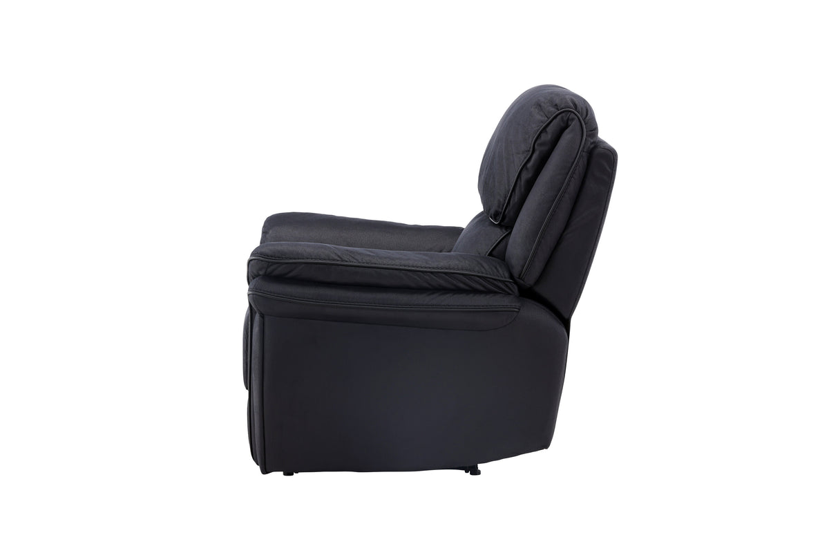 Saranda ställbar fåtölj i svart mikrofiber