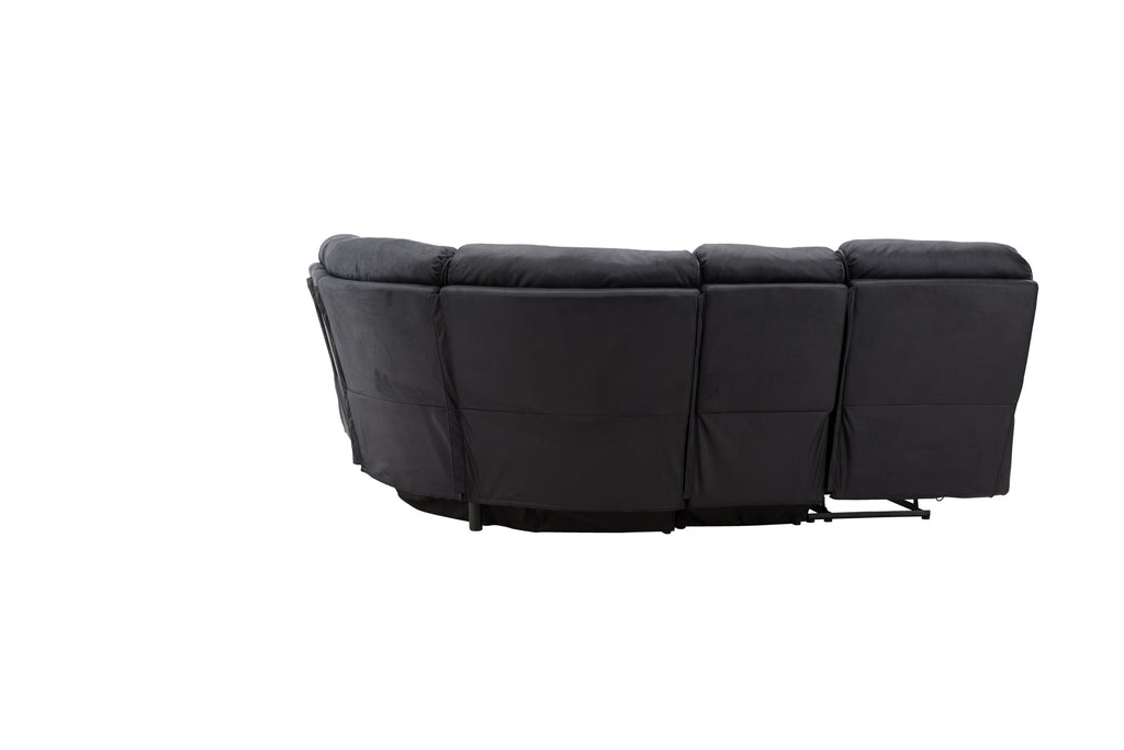 Saranda hörnsoffa med fällbart ryggstöd svart mikrofiber