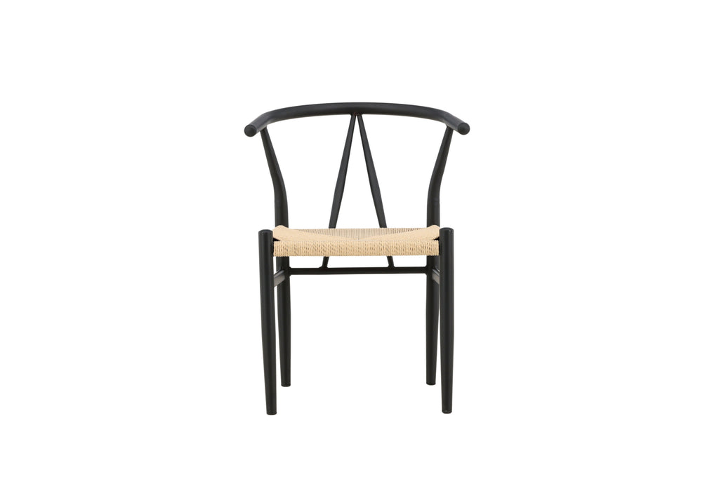 Alfons matstol svart med beige rep
