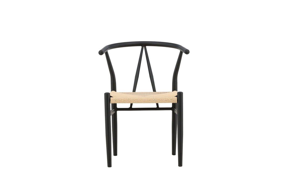Alfons matstol svart med beige rep