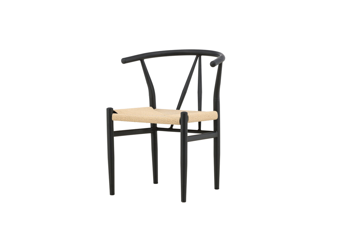 Alfons matstol svart med beige rep