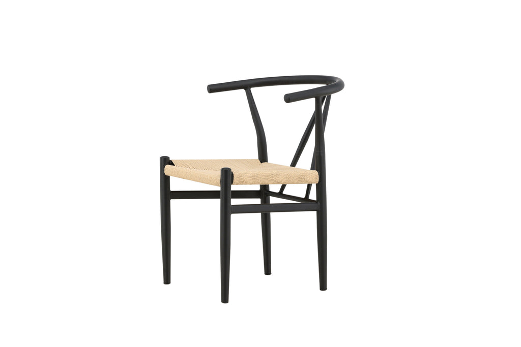 Alfons matstol svart med beige rep