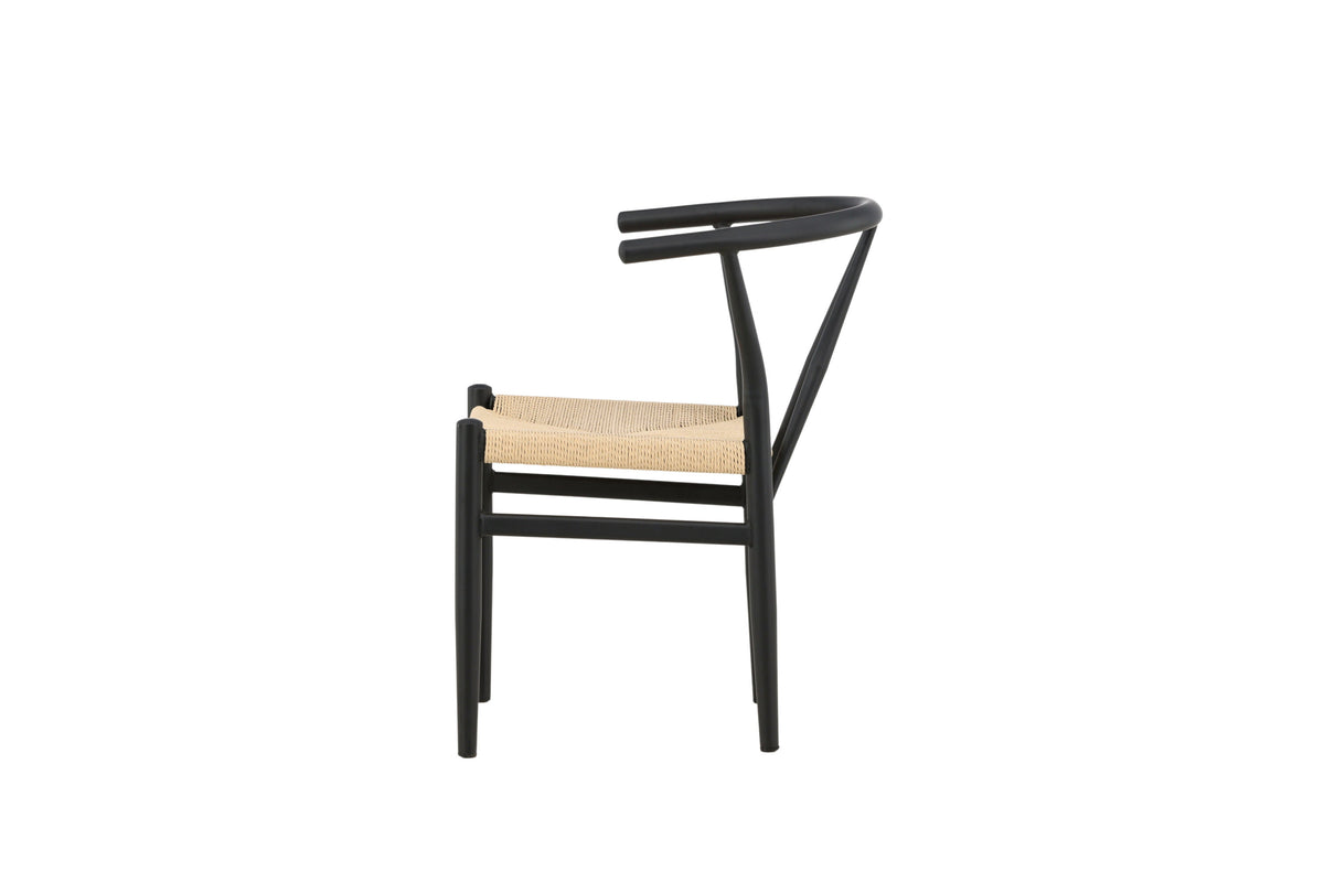 Alfons matstol svart med beige rep