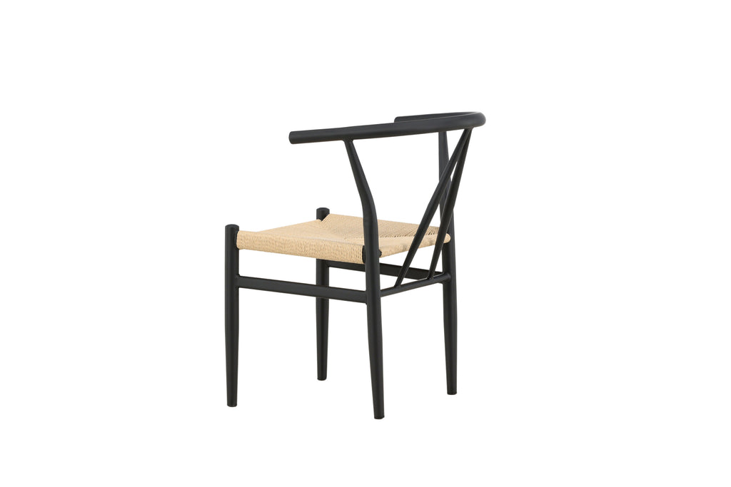 Alfons matstol svart med beige rep