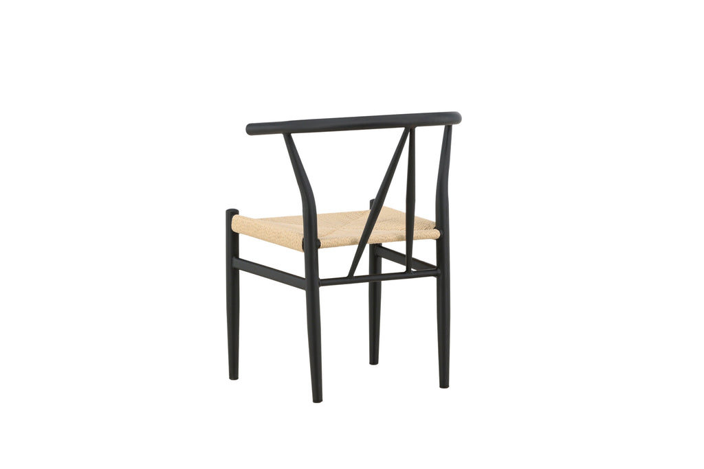 Alfons matstol svart med beige rep