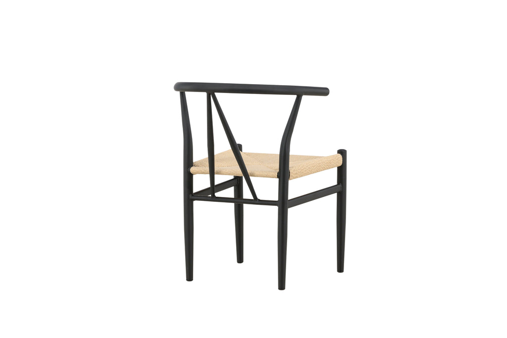 Alfons matstol svart med beige rep