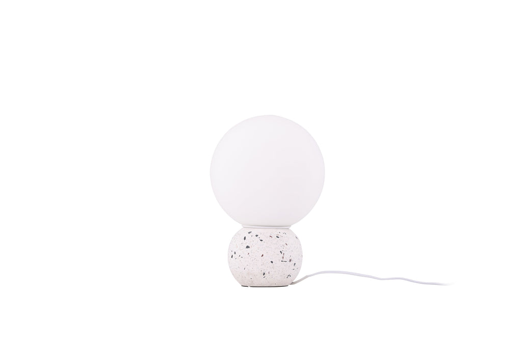 Metz bordslampa vit/vitt glas