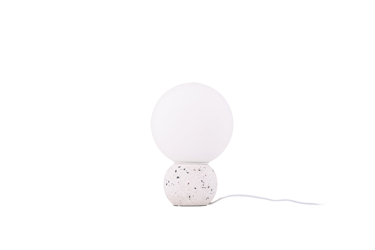 Metz bordslampa vit/vitt glas