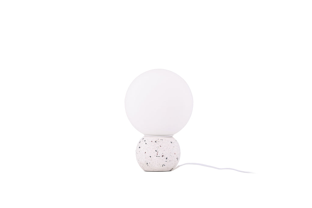Metz bordslampa vit/vitt glas