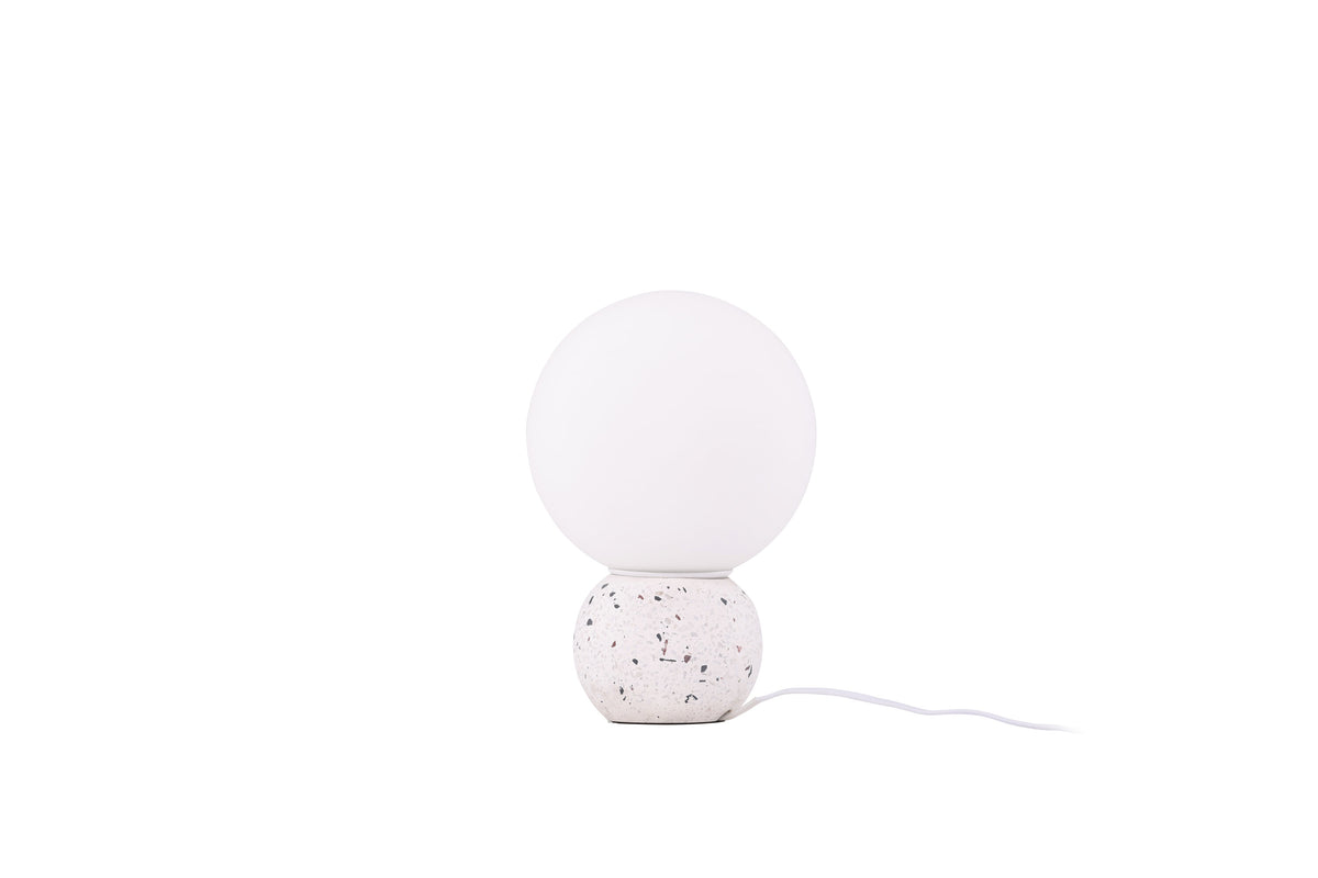 Metz bordslampa vit/vitt glas