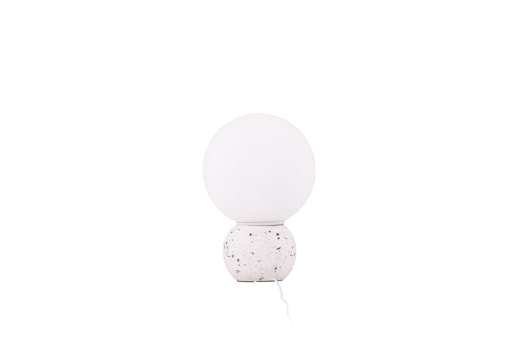 Metz bordslampa vit/vitt glas