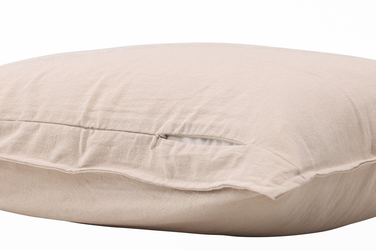 Ronja kuddfodral 45x45 cm beige i tvättad bomull