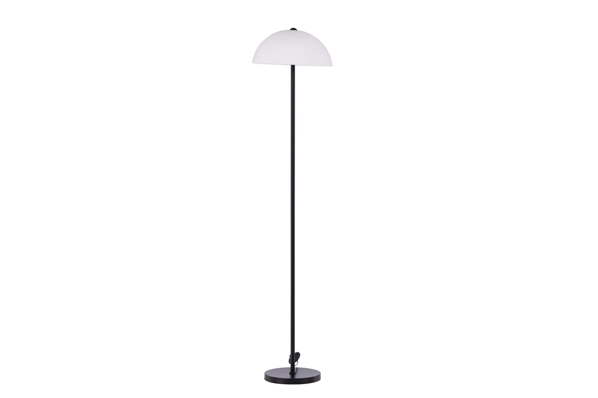 Ferrand golvlampa svart med vitt glas