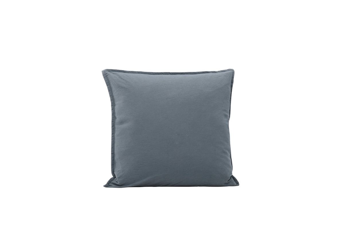 Ronja kuddfodral 45x45 cm dämpat blå tvättad bomull