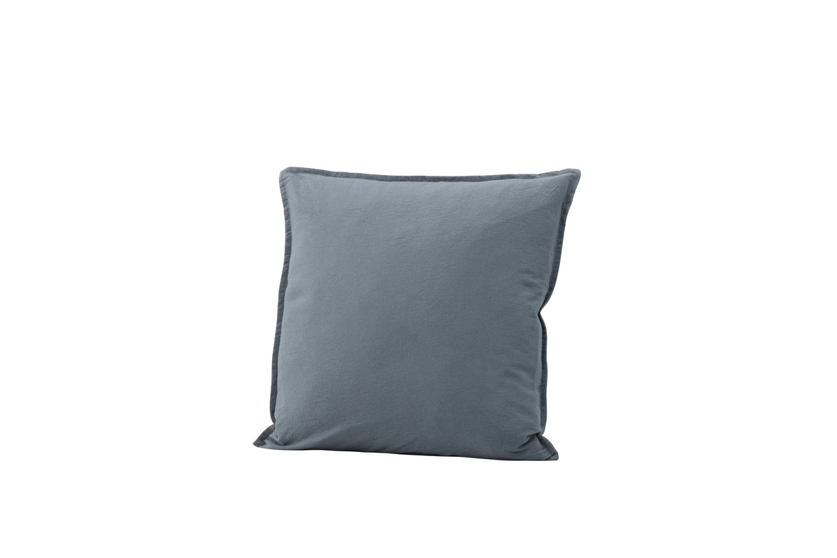 Ronja kuddfodral 45x45 cm dämpat blå tvättad bomull