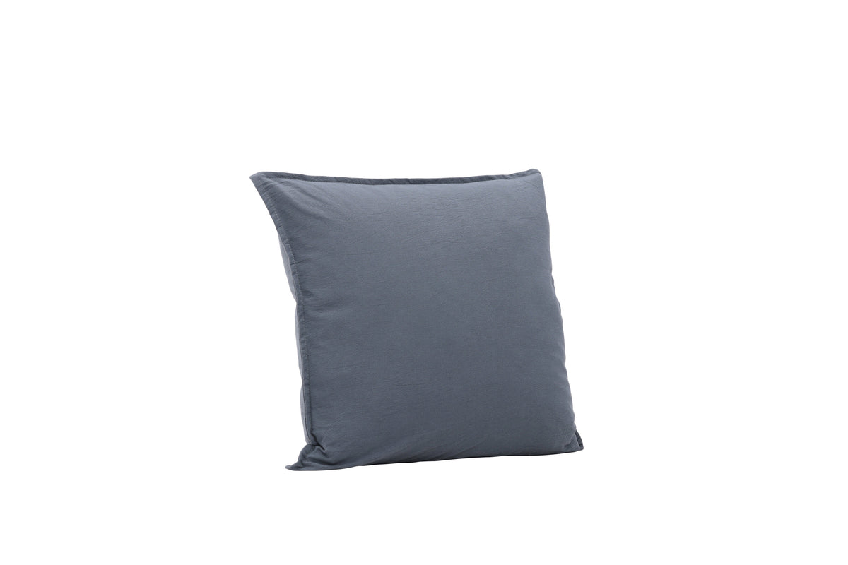 Ronja kuddfodral 45x45 cm dämpat blå tvättad bomull