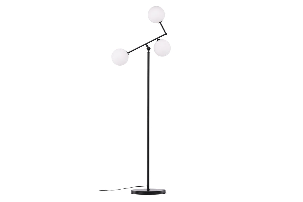 Marsan golvlampa svart med vitt glas