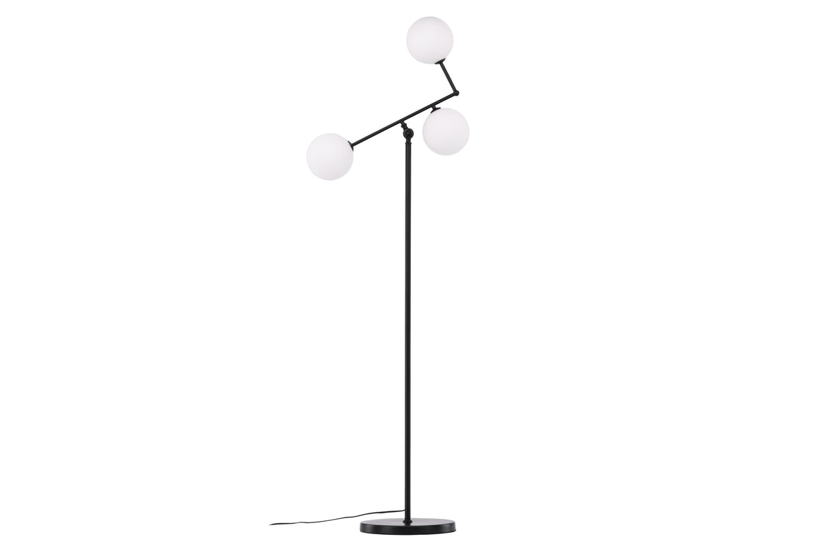 Marsan golvlampa svart med vitt glas