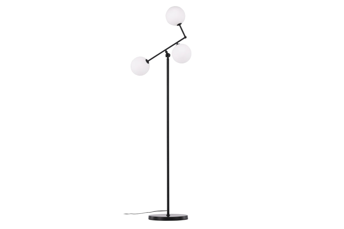 Marsan golvlampa svart med vitt glas